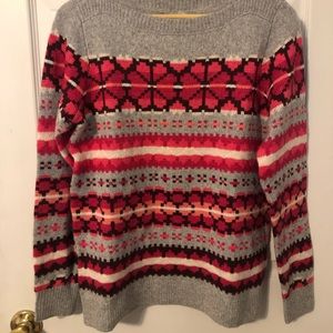 Gray and Pink Fairisle Sweater